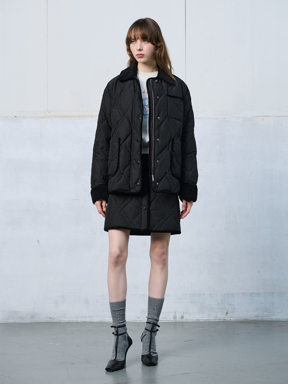 브이엔와이스튜디오(VNYSTUDIO) Quilted half goose jacket_YAADON5