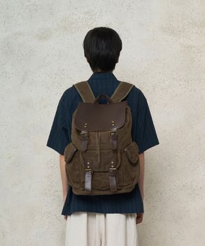 워시드 빈티지 백팩 - 브라운