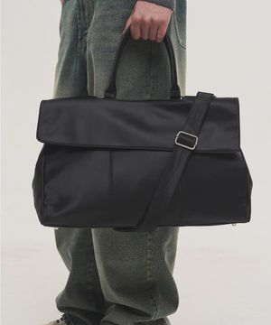 나일론 빅 크로스 토트 백 - 블랙