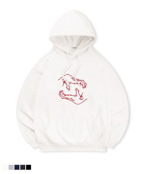 [논기모or기모] 파워핸드 프린팅 후드 스웨트 셔츠