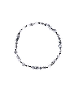 가먼트 멀티 스톤 팔찌 - 화이트블랙