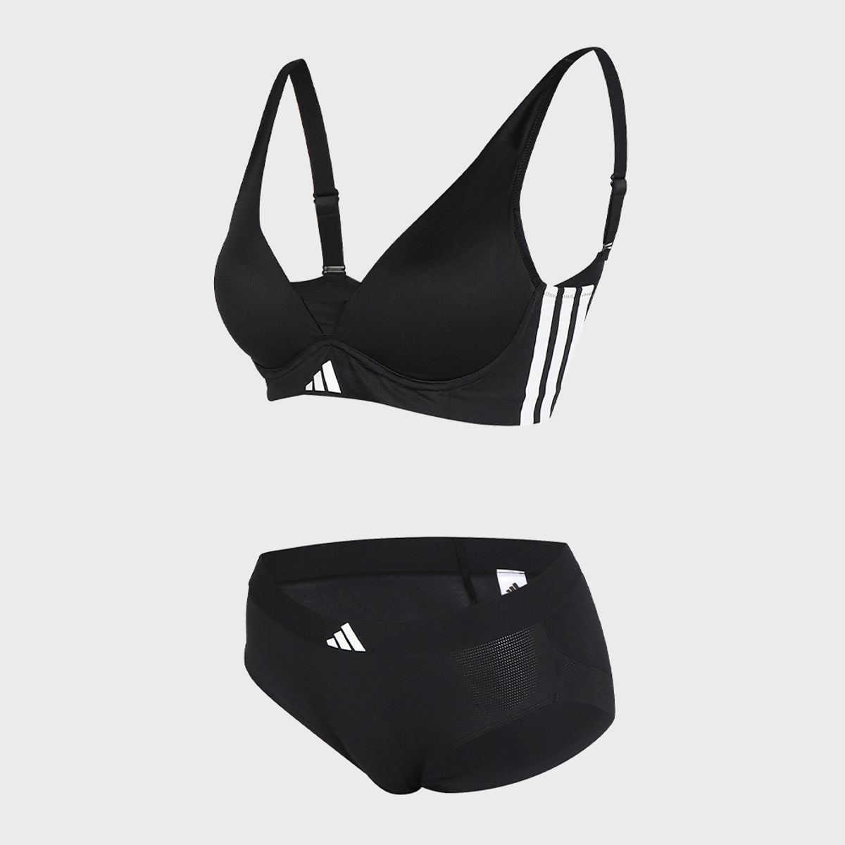 아디다스 언더웨어(ADIDAS UNDERWEAR) [브라1+팬티2] 퍼포먼스 에어로레디 올메쉬 브라팬티 BK