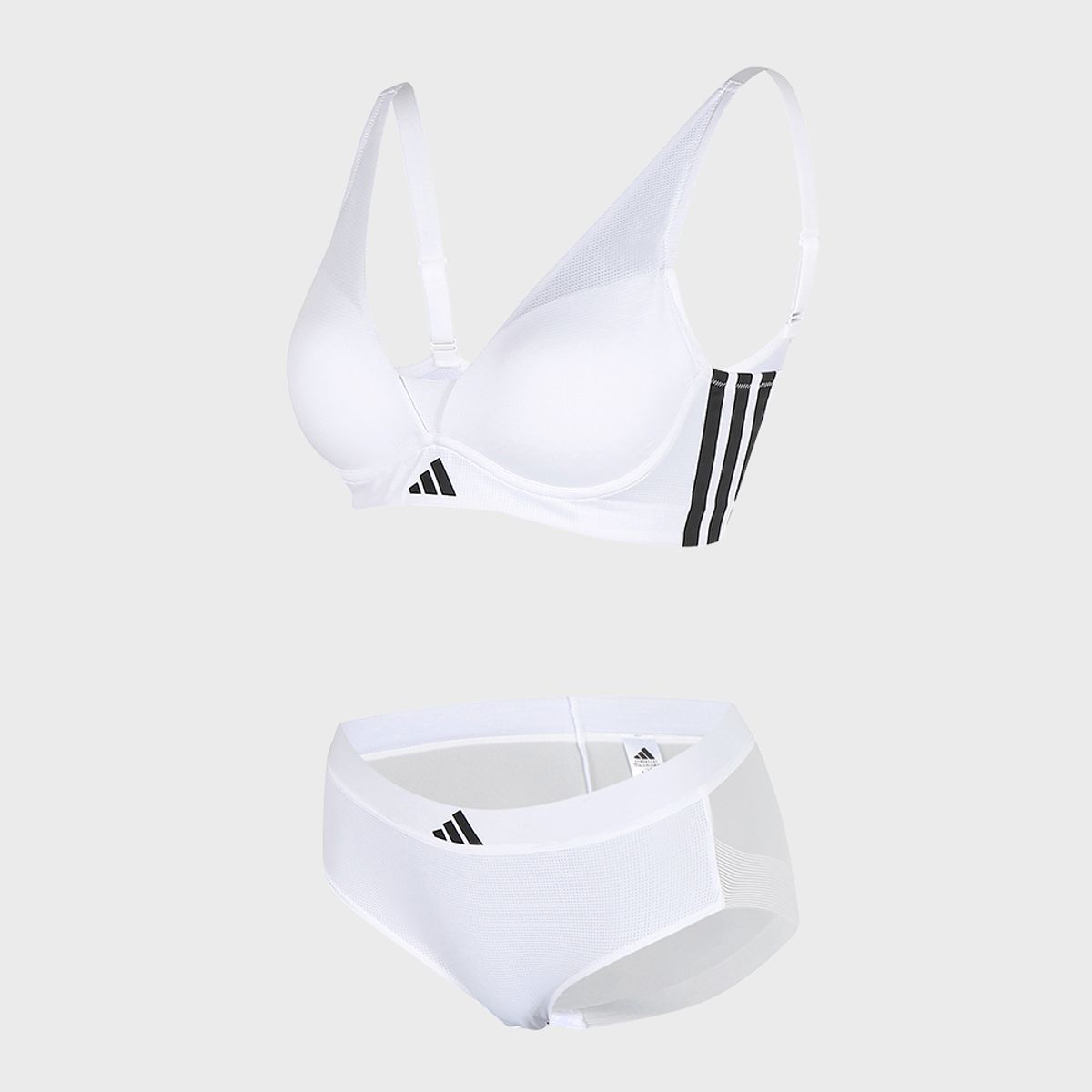 아디다스 언더웨어(ADIDAS UNDERWEAR) [브라1+팬티2] 퍼포먼스 에어로레디 올메쉬 브라팬티 WH