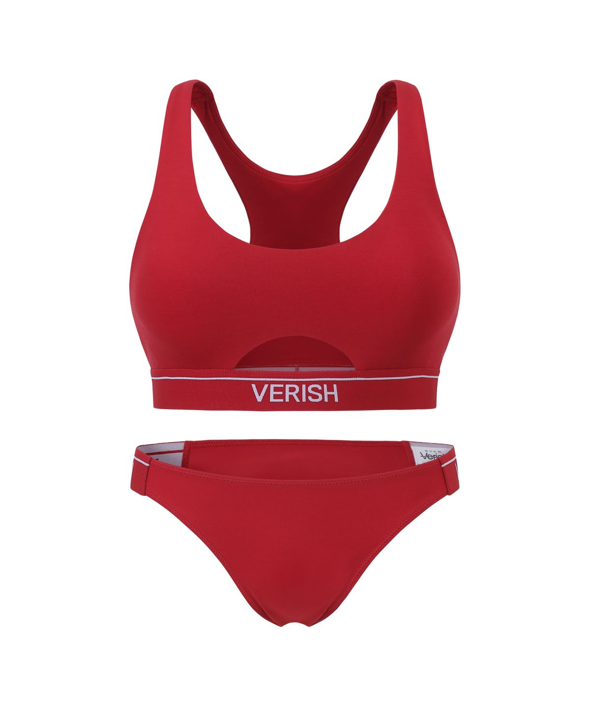 베리시(VERISH) 코튼스티치 브라탑 컷아웃 로고&팬티 로고 T set