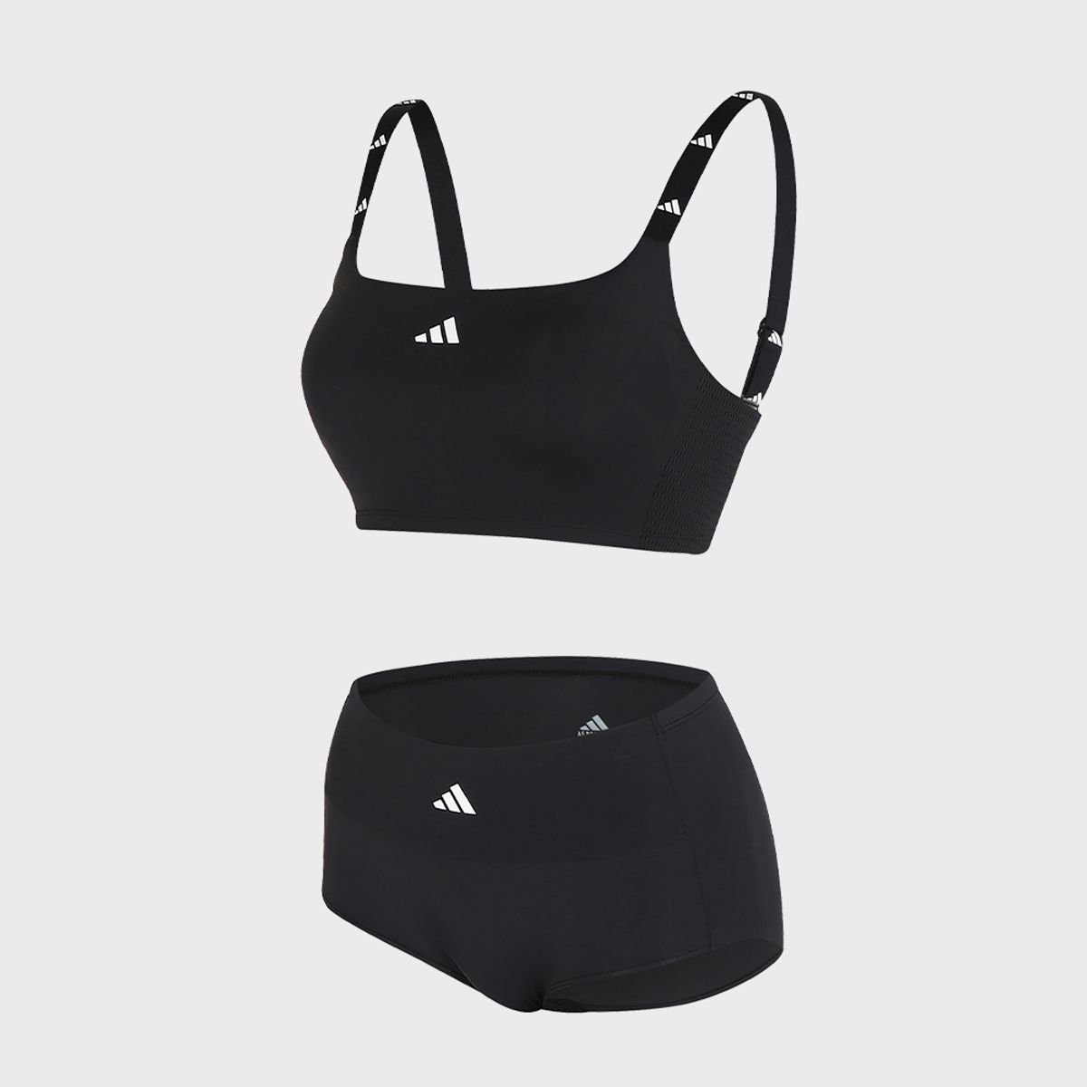 아디다스 언더웨어(ADIDAS UNDERWEAR) [브라1+팬티2] 퍼포먼스 에어로레디 하이브리드 브라팬티 BK