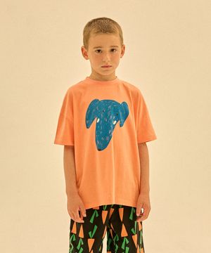 블루멍멍이 숏 슬리브 티셔츠_오렌지