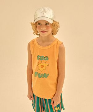 에그펀 슬리브리스 티셔츠_옐로우