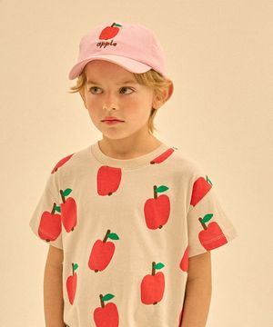 애플체리 숏 슬리브 티셔츠_라이트그레이