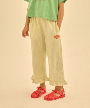 프리버드 스트라이프 프릴 팬츠_버터크림