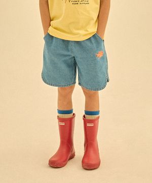 프리버드 데님 밴딩 쇼츠_블루