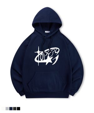 [논기모or기모] 라운드스타 프린팅 후드 스웨트 셔츠