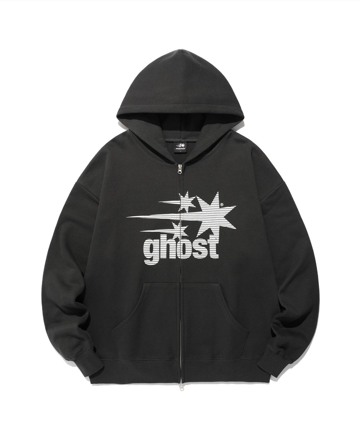 나이스고스트클럽(NICEGHOSTCLUB) GHOST 3STAR HOODIE ZIP UP_CHARCOAL(NG2FSUM483A)