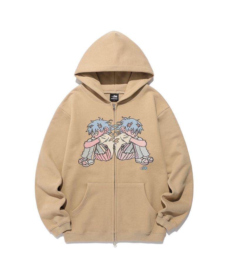 NGC BOY HOODIE ZIP UP_BEIGE(NG2FSUM482A)