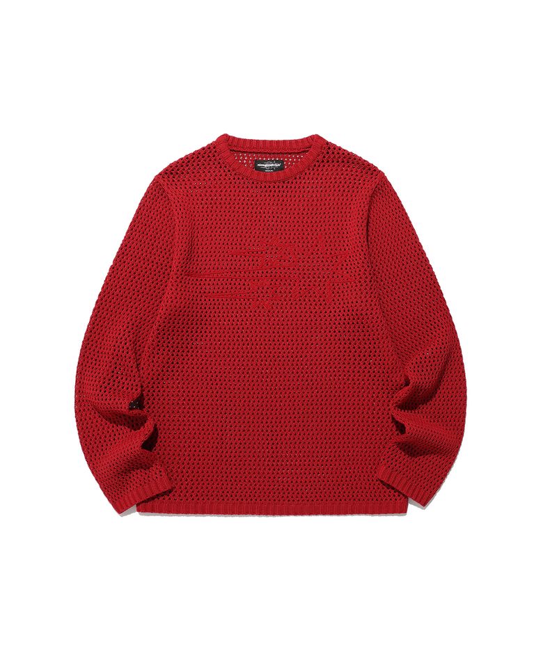 3STARS L/S KNIT TEE_RED(NG2FSUK601A)