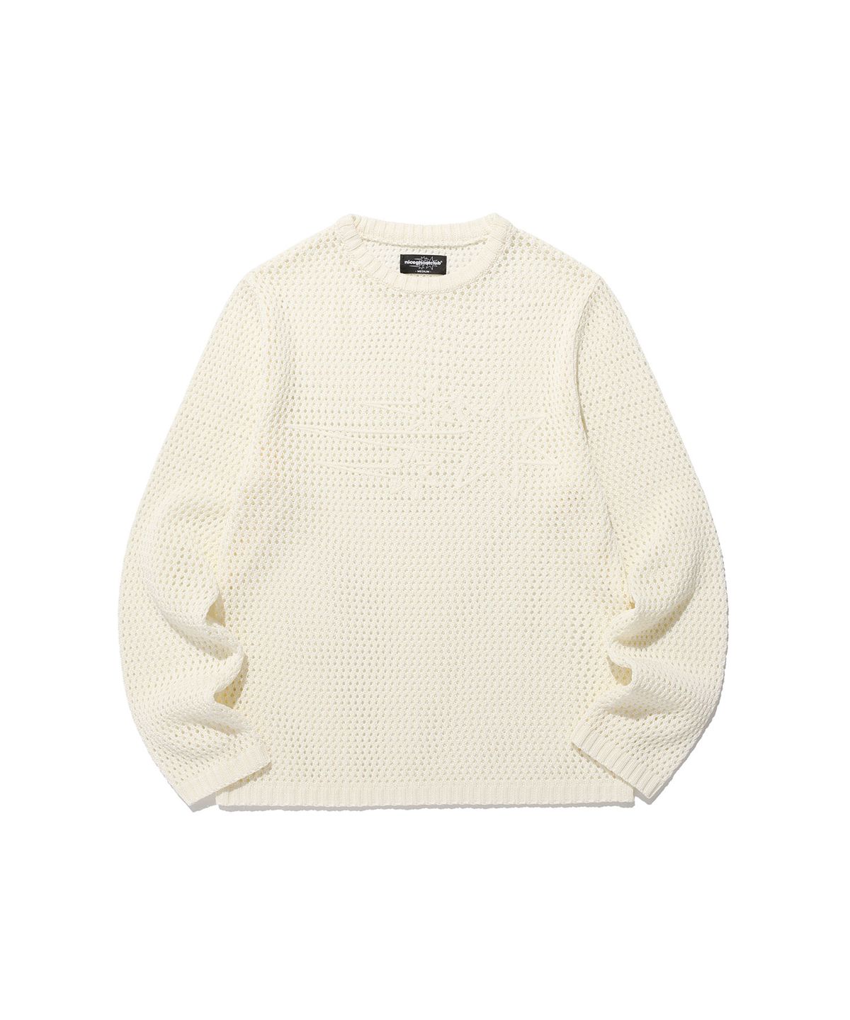 나이스고스트클럽(NICEGHOSTCLUB) 3STARS L/S KNIT TEE_WHITE(NG2FSUK601A)