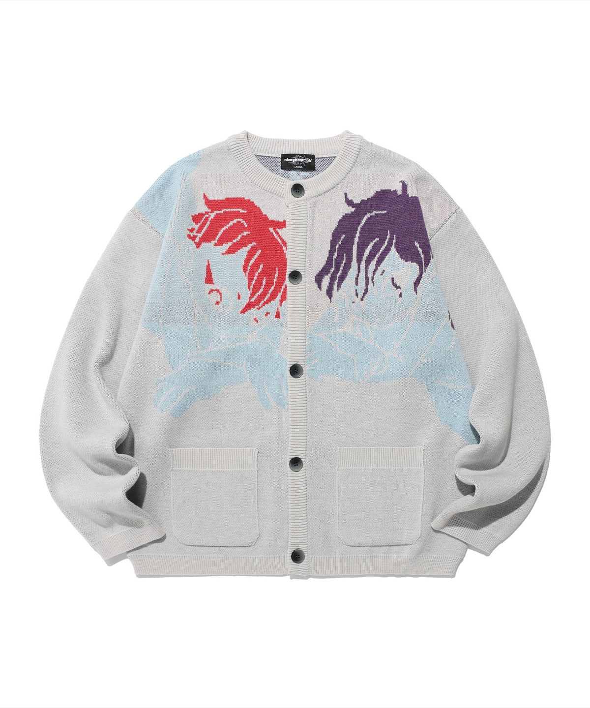나이스고스트클럽(NICEGHOSTCLUB) ANGELS KNIT CARDIGAN_GREY(NG2FSUK681A)