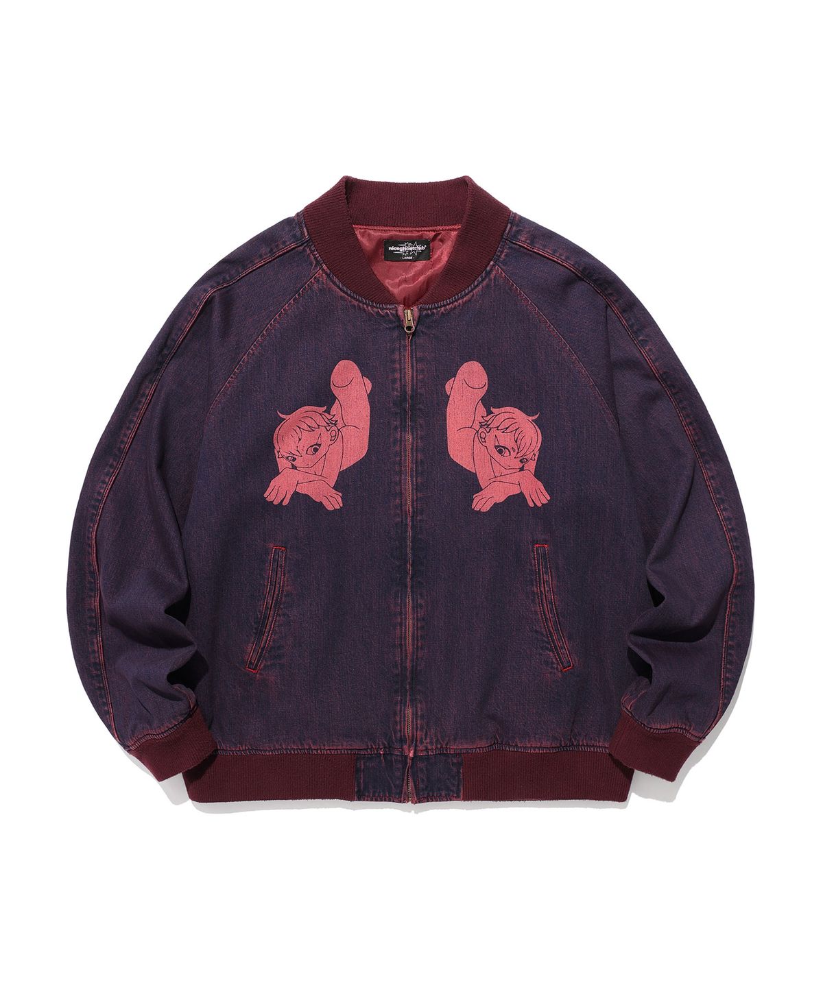 나이스고스트클럽(NICEGHOSTCLUB) NEW HEAVEN DENIM SOUVENIR JACKET_RED(NG2FSUJ201A)