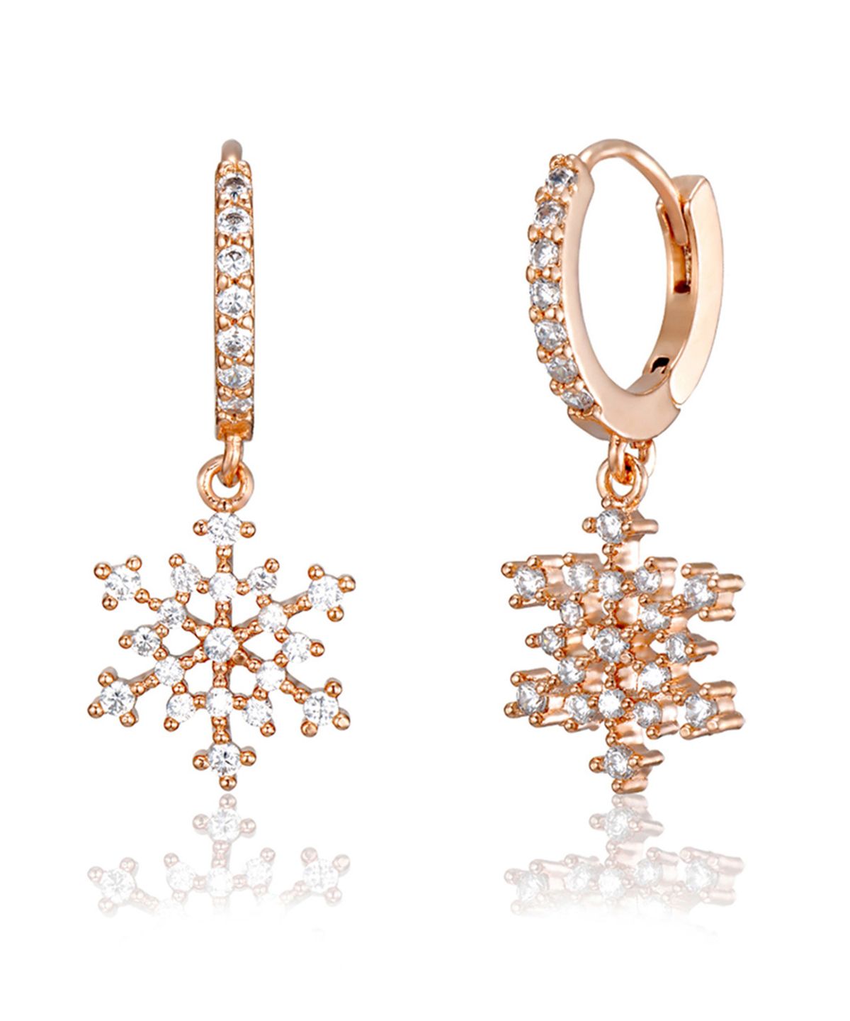 엘르주얼리(ELLEJEWELRY) 14K GF 눈꽃 드롭 원터치 귀걸이 ELGPEE562