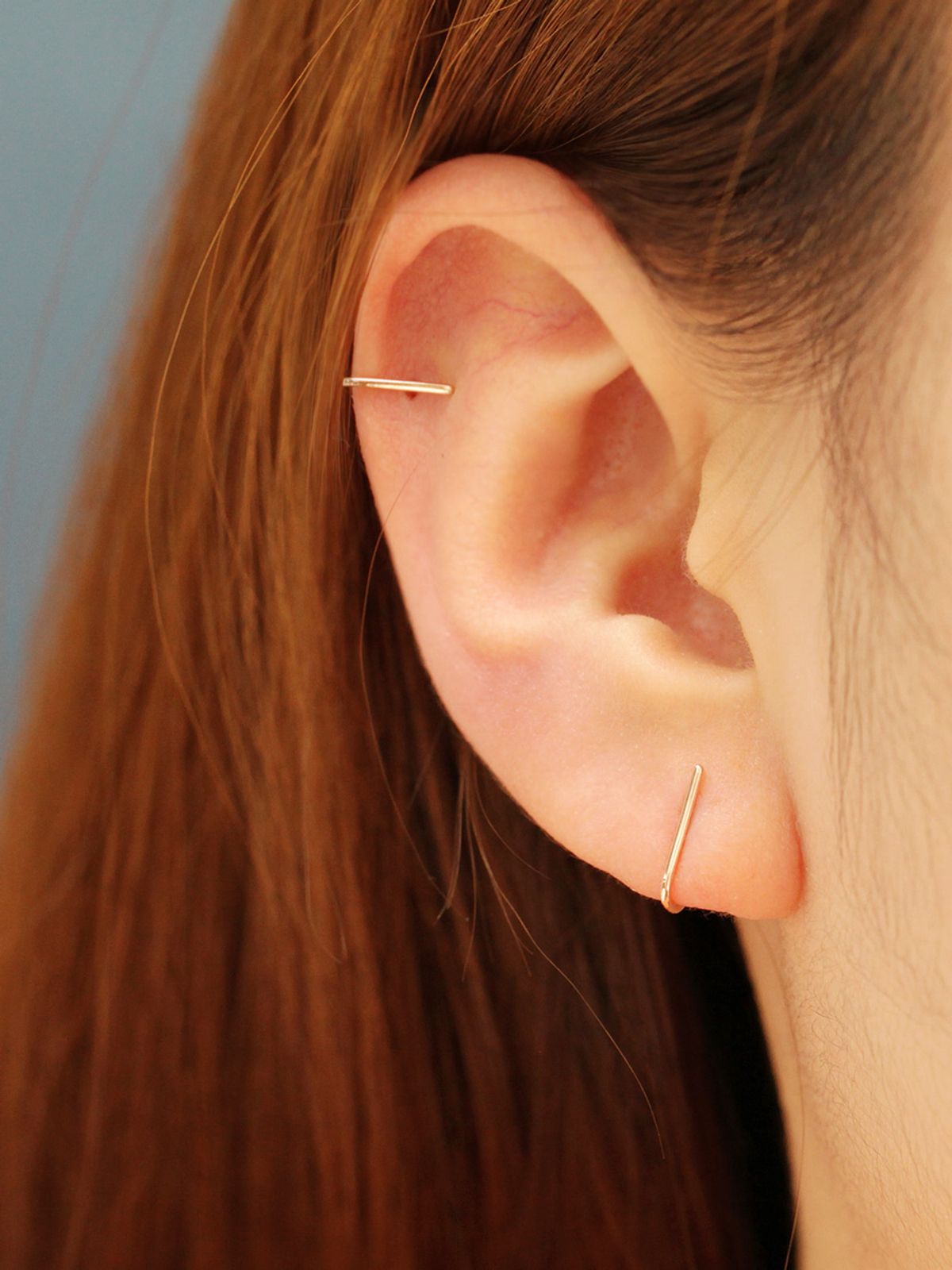 미니멀피어싱(MINIMALPIERCING) 14K 미니멀 스틱 이어커프 피어싱 귀걸이