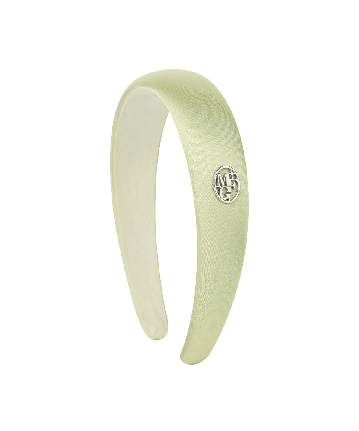 마리떼 프랑소와 저버(MARITHÉ + FRANҪOIS GIRBAUD) CIRCLE LOGO SATIN HAIR BAND light mint