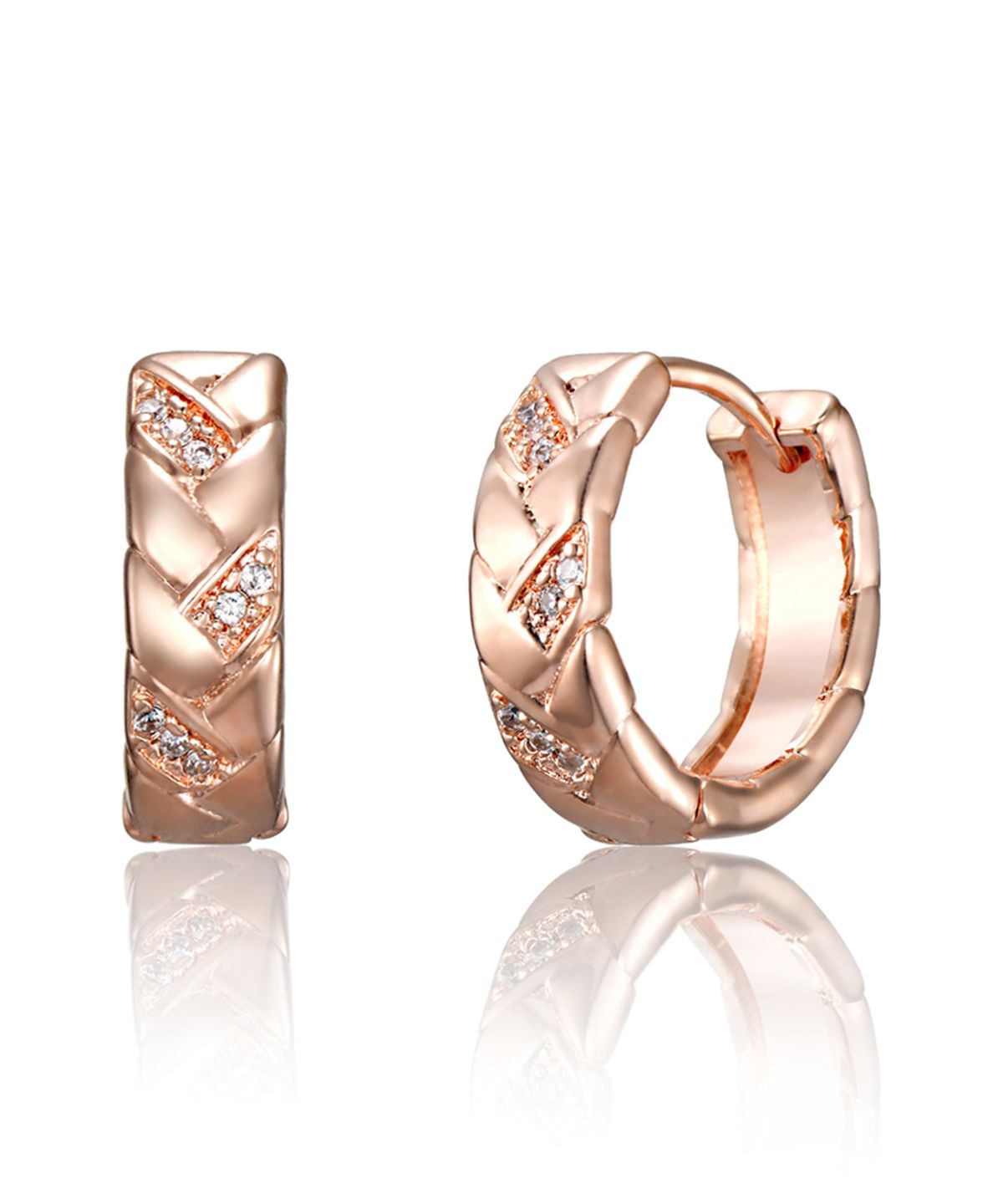 가이거주얼리(GEIGERJEWELRY) 18K GF 꼬임 큐빅포인트 원터치 귀걸이 GI8KPEE057