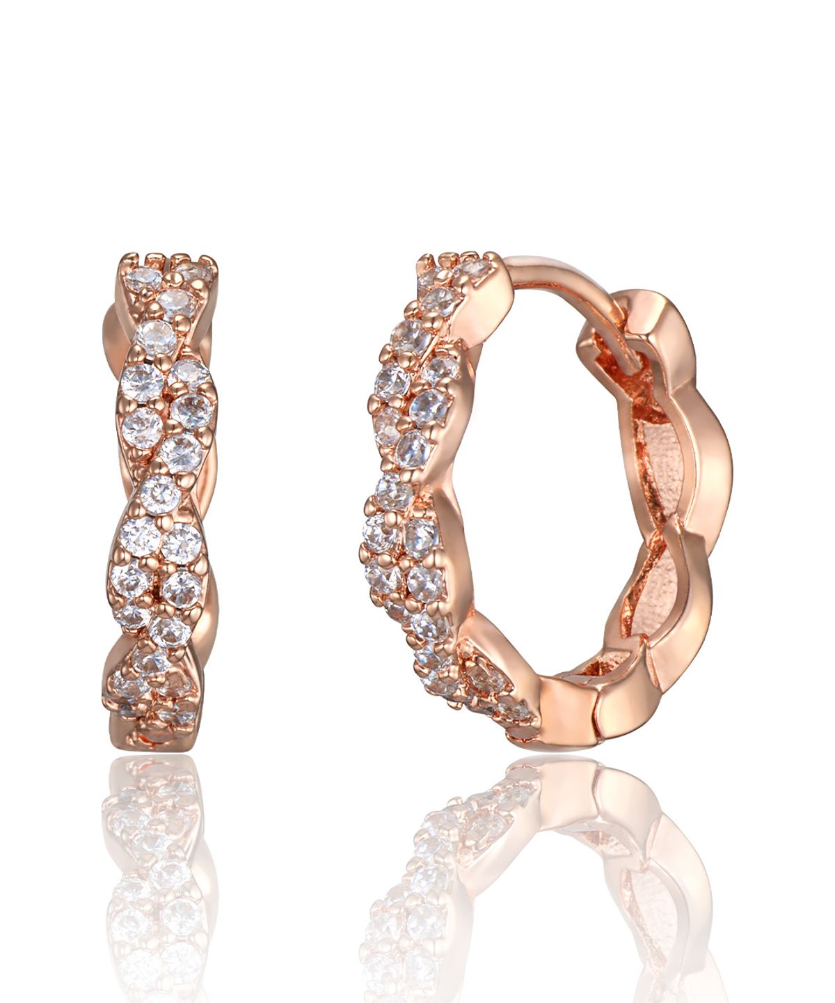 가이거주얼리(GEIGERJEWELRY) 18K GF 큐빅꼬임 원터치 귀걸이 GI8KPEE060