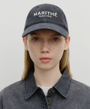 DENIM WASHING REGULAR LOGO BALL CAP black