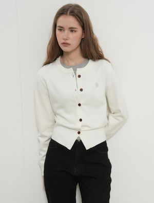 에센셜 크루넥 가디건 [WHITE] / WBD3L04501