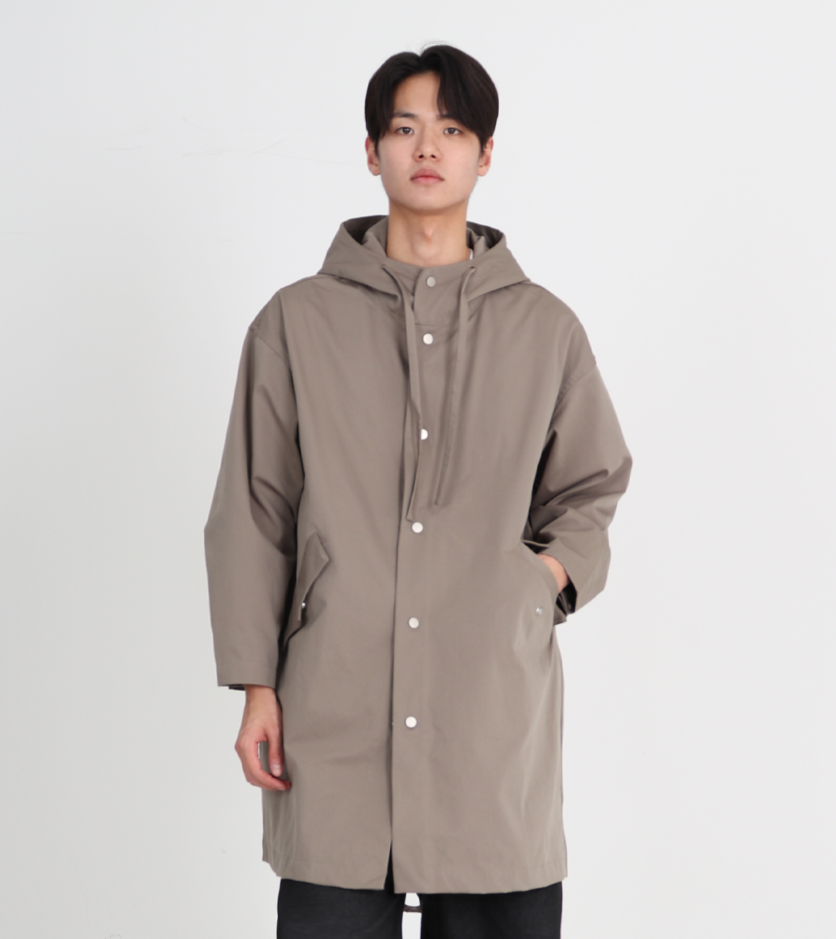 버튼서울(BUTTON SEOUL) 사파리 레인 후드 코트 3color (카키 그레이)