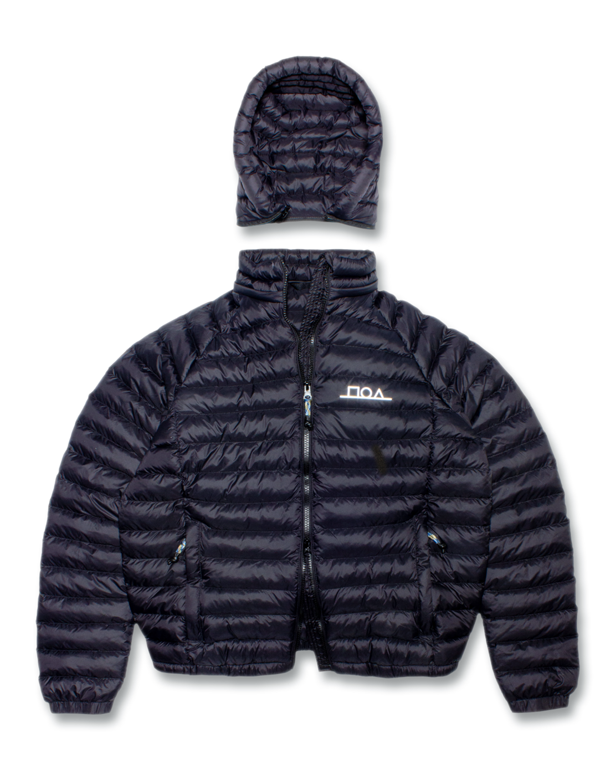 미디엄스(MEDIUMS) Geometric Logo Light Weight Puffer Jacket - Black(도형 로고 라이트 웨이트 패딩 자켓)