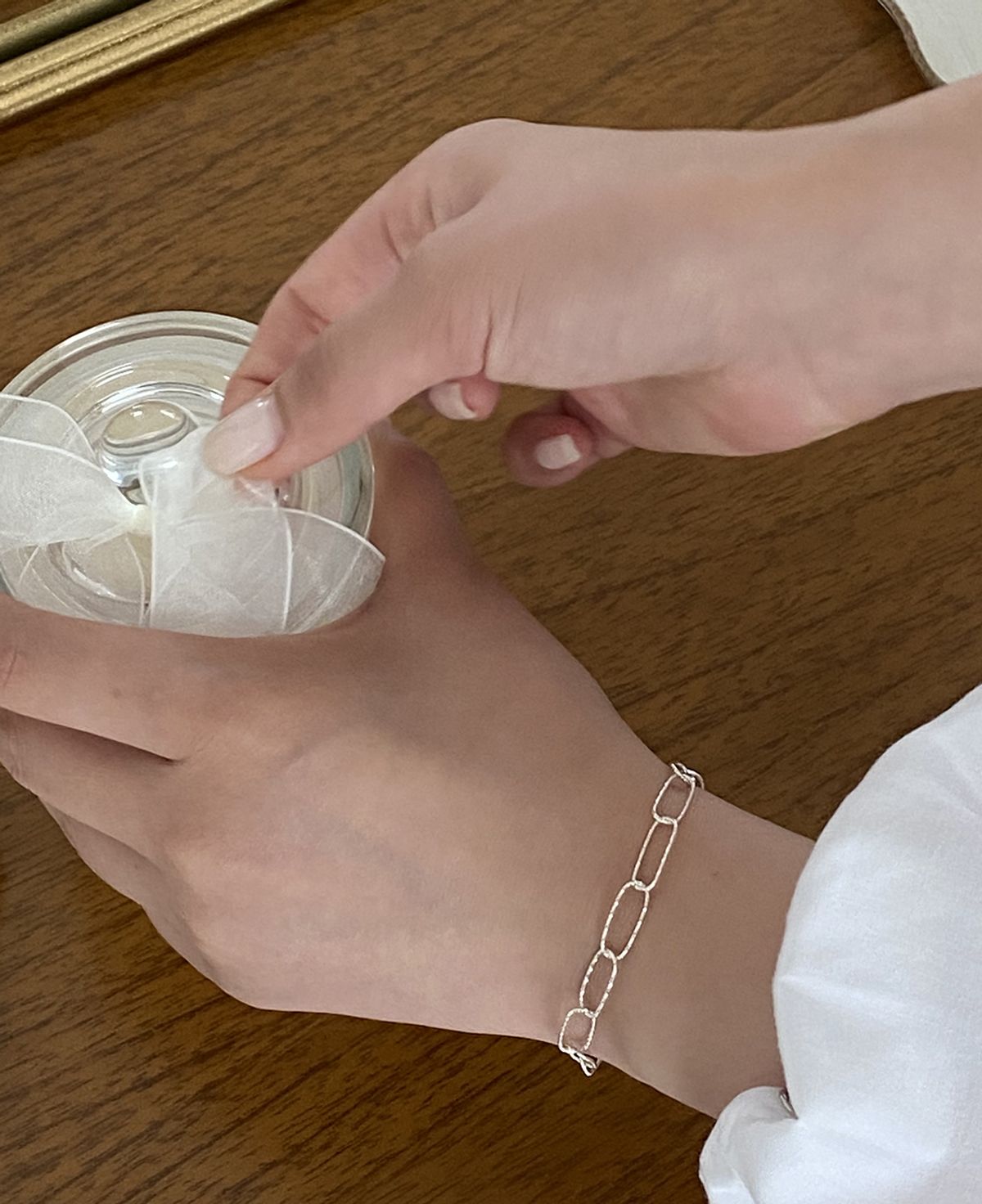 아쿠푸(ACOOPU) [925 silver] noho round cutting chain bracelet