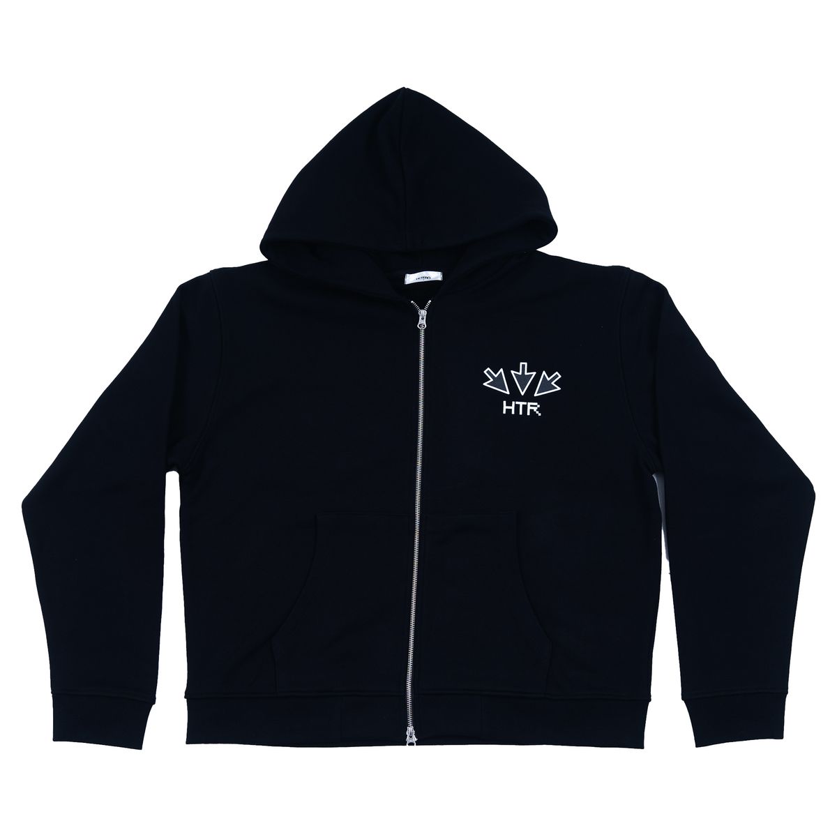 헤테로(HETERO) Pixel-cursor Zip-up Hoodie_Black