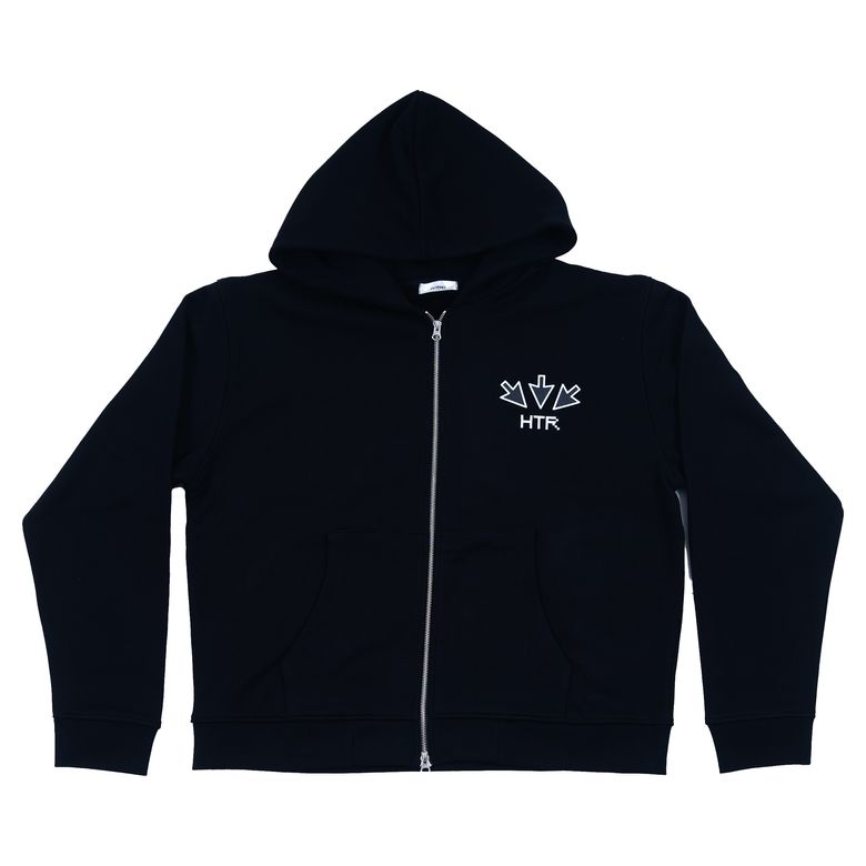 Pixel-cursor Zip-up Hoodie_Black
