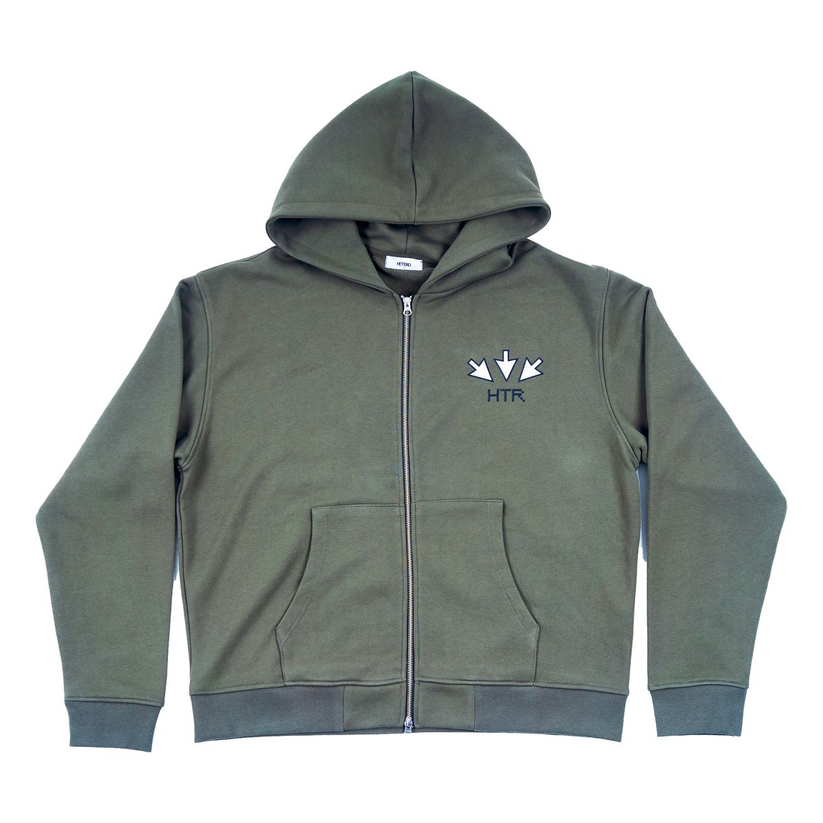 헤테로(HETERO) Pixel-cursor Zip-up Hoodie_Khaki