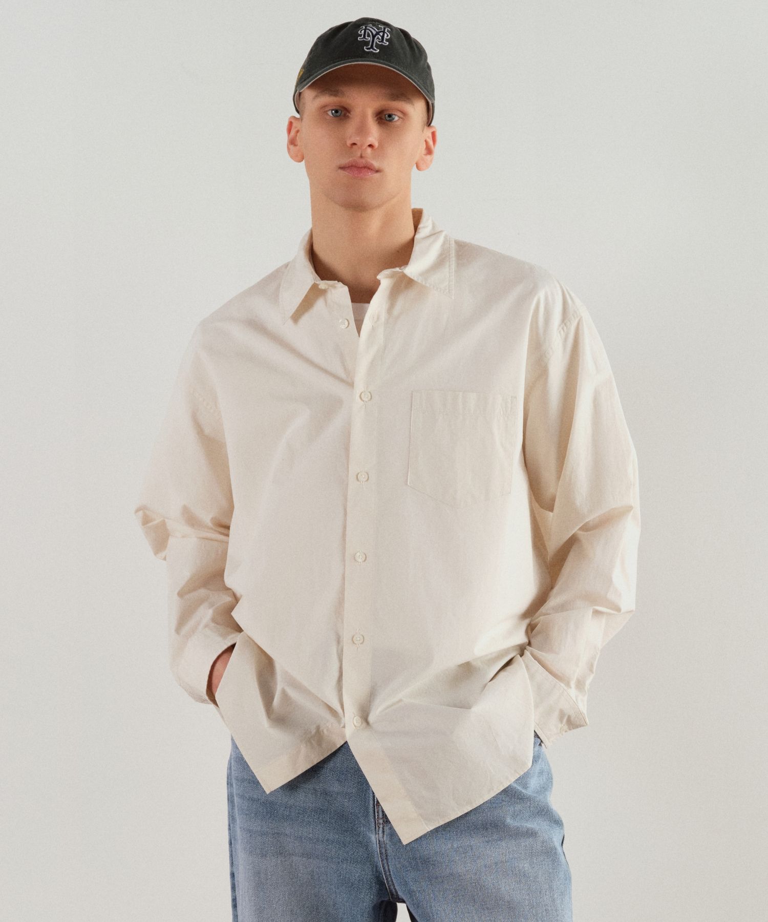 ★MUSINSA STANDARD★ Relaxed Soft Poplin Shirt Cream MMESH10 MUSINSA | MUSINSA STANDARD Relaxed Soft Poplin Shirt [Cream]