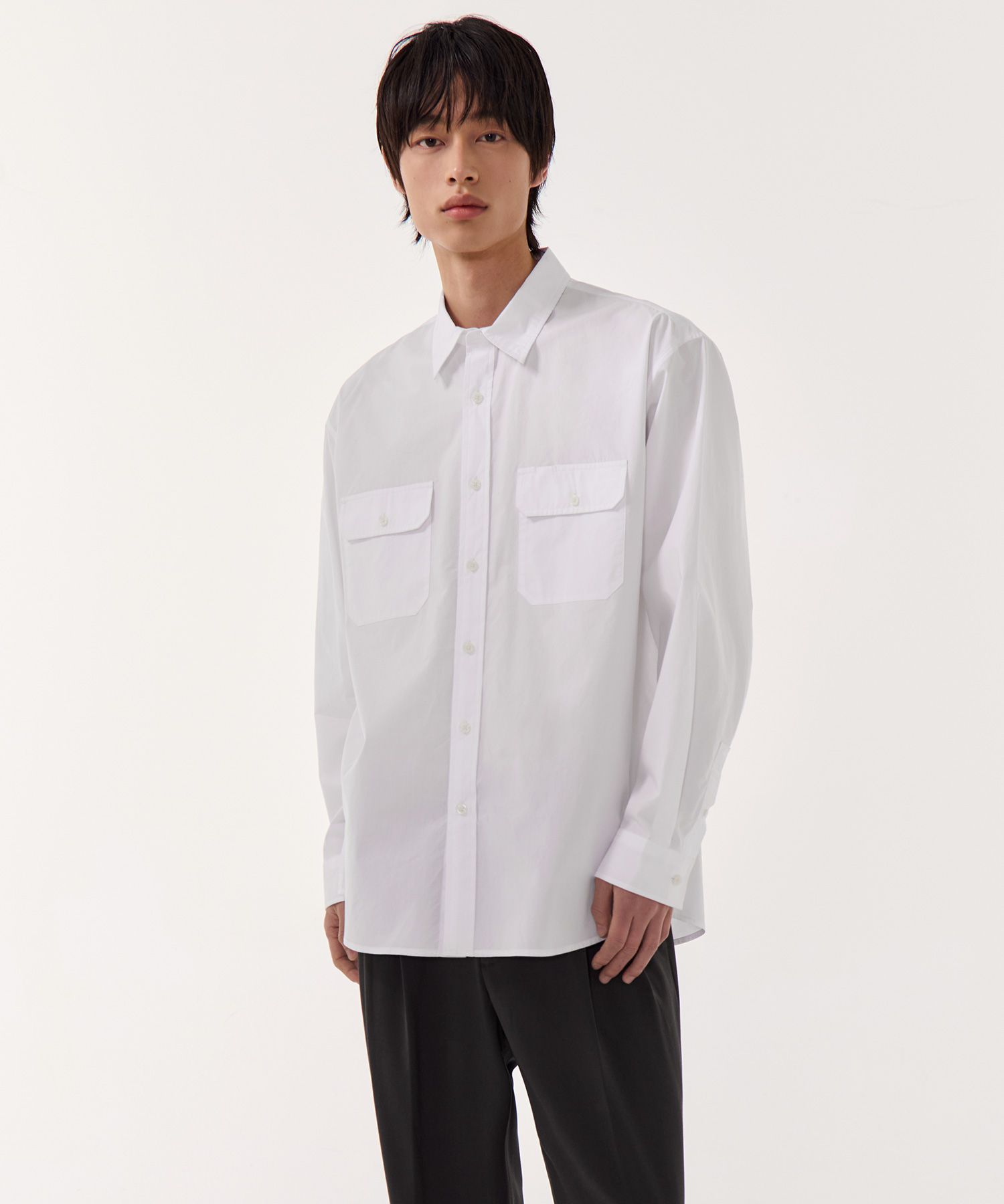 ★MUSINSA STANDARD★ Relaxed Soft Poplin Officer Shirt White MUSINSA公式 | MUSINSA STANDARD Relaxed Soft Poplin Officer