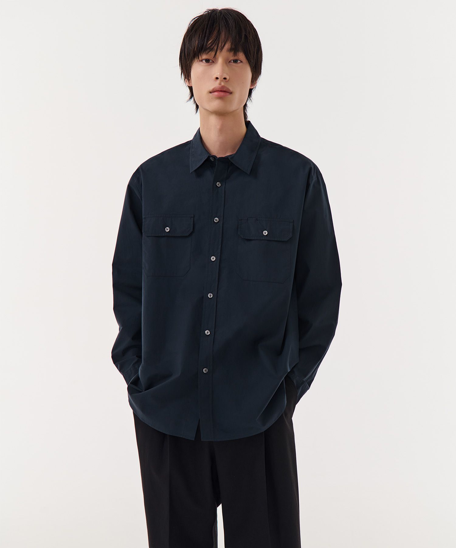 ★MUSINSA STANDARD★ Relaxed Soft Poplin Officer Shirt Navy MUSINSA | MUSINSA STANDARD Relaxed Soft Poplin Officer Shirt