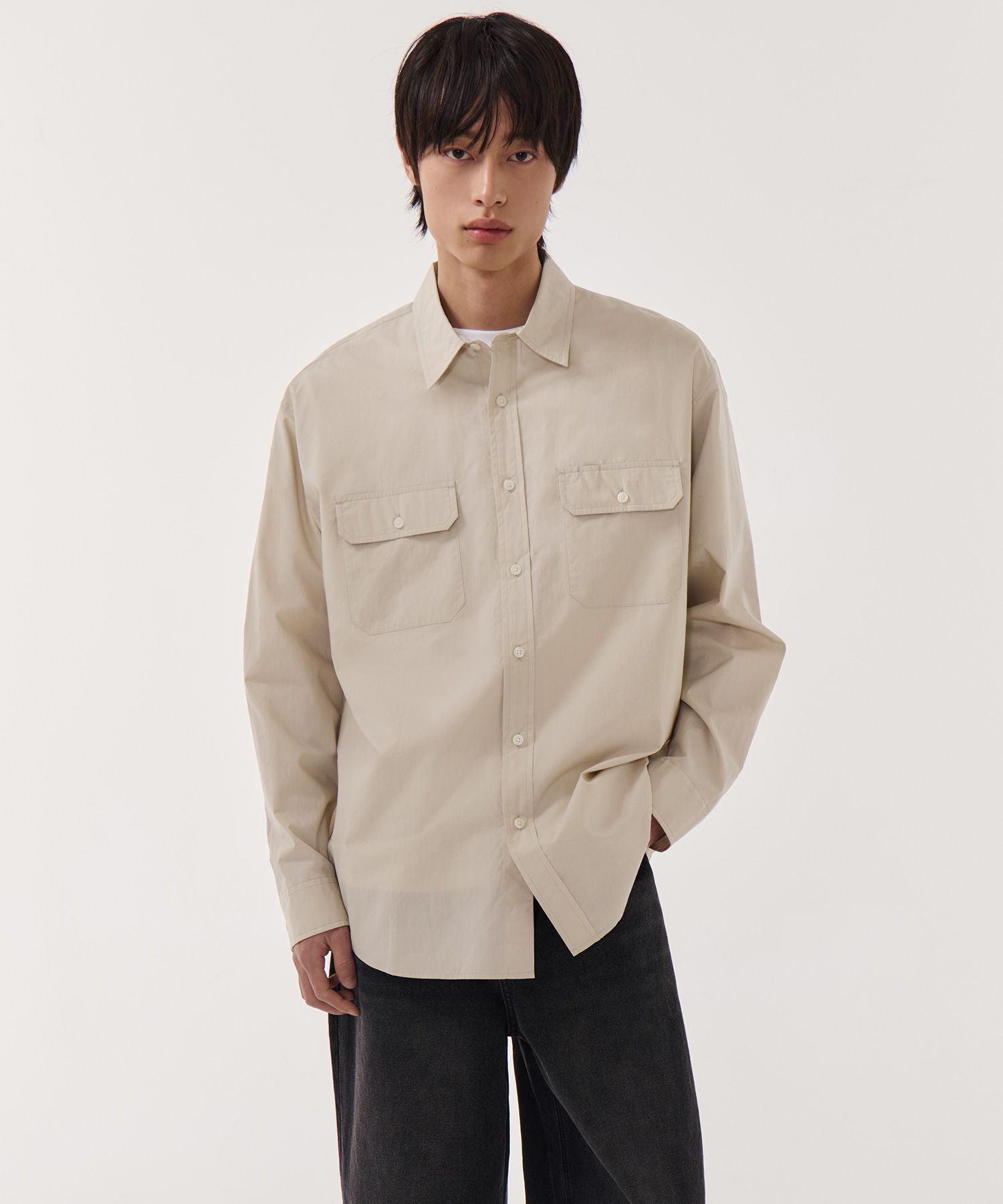 ★MUSINSA STANDARD★ Relaxed Soft Poplin Shirt Cream MMESH10 MUSINSA | MUSINSA STANDARD Relaxed Soft Poplin Officer Shirt