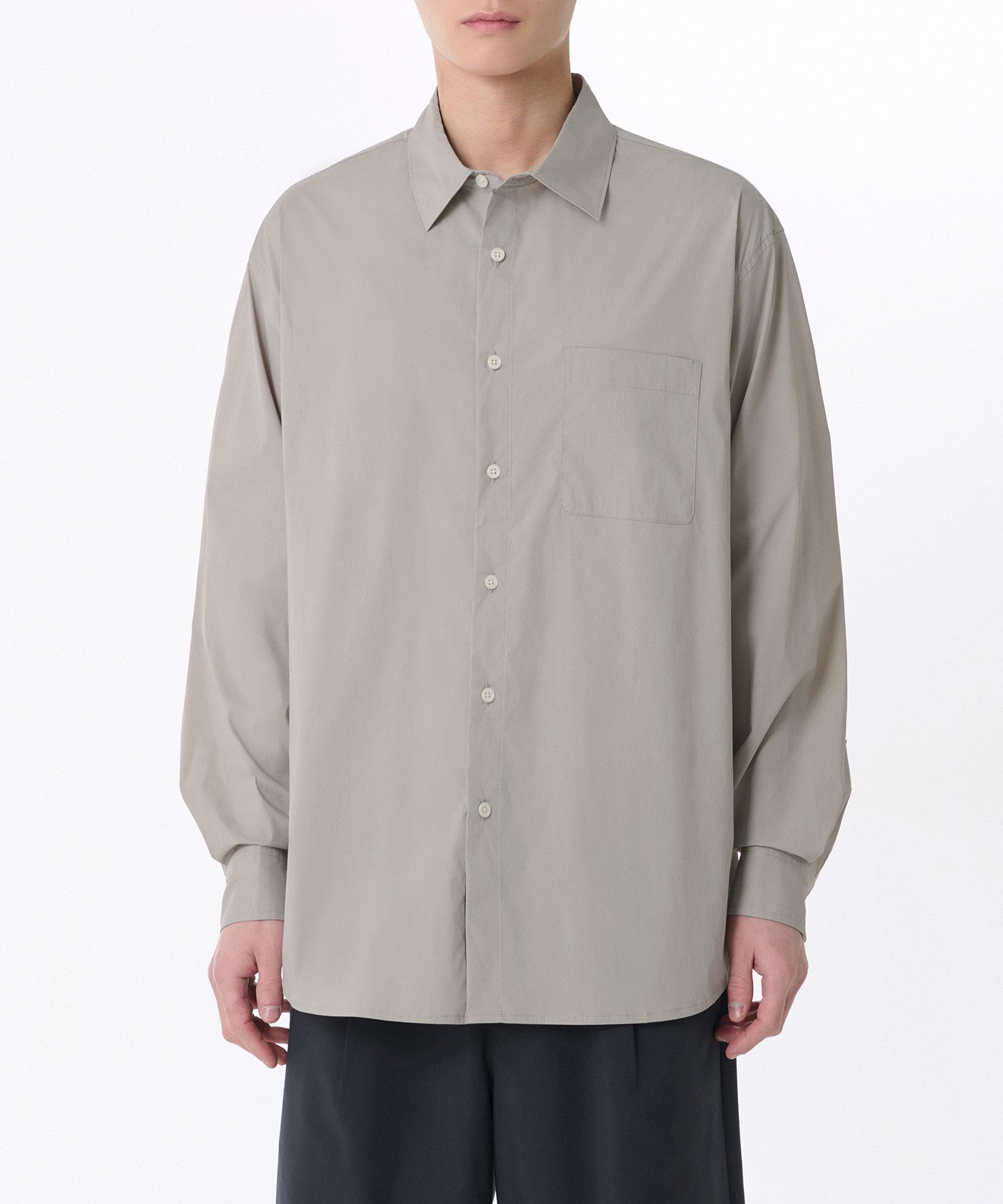 ★MUSINSA STANDARD★ Relaxed lightweight nylon shirt grey MM MUSINSA | MUSINSA STANDARD Relaxed lightweight nylon shirt
