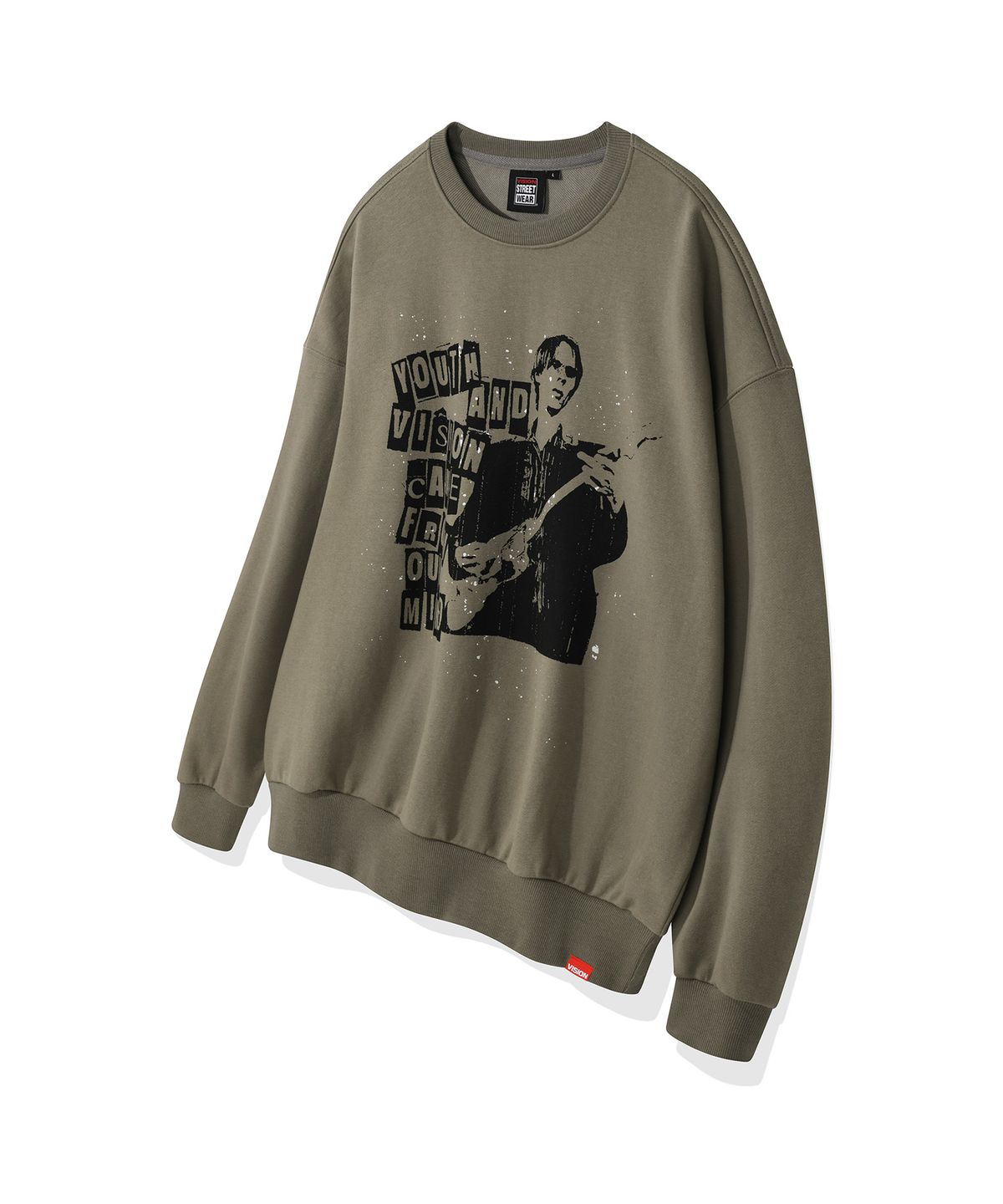 비전스트릿웨어(VISION STREETWEAR) VSW Rock Band Crewneck Khaki Gray