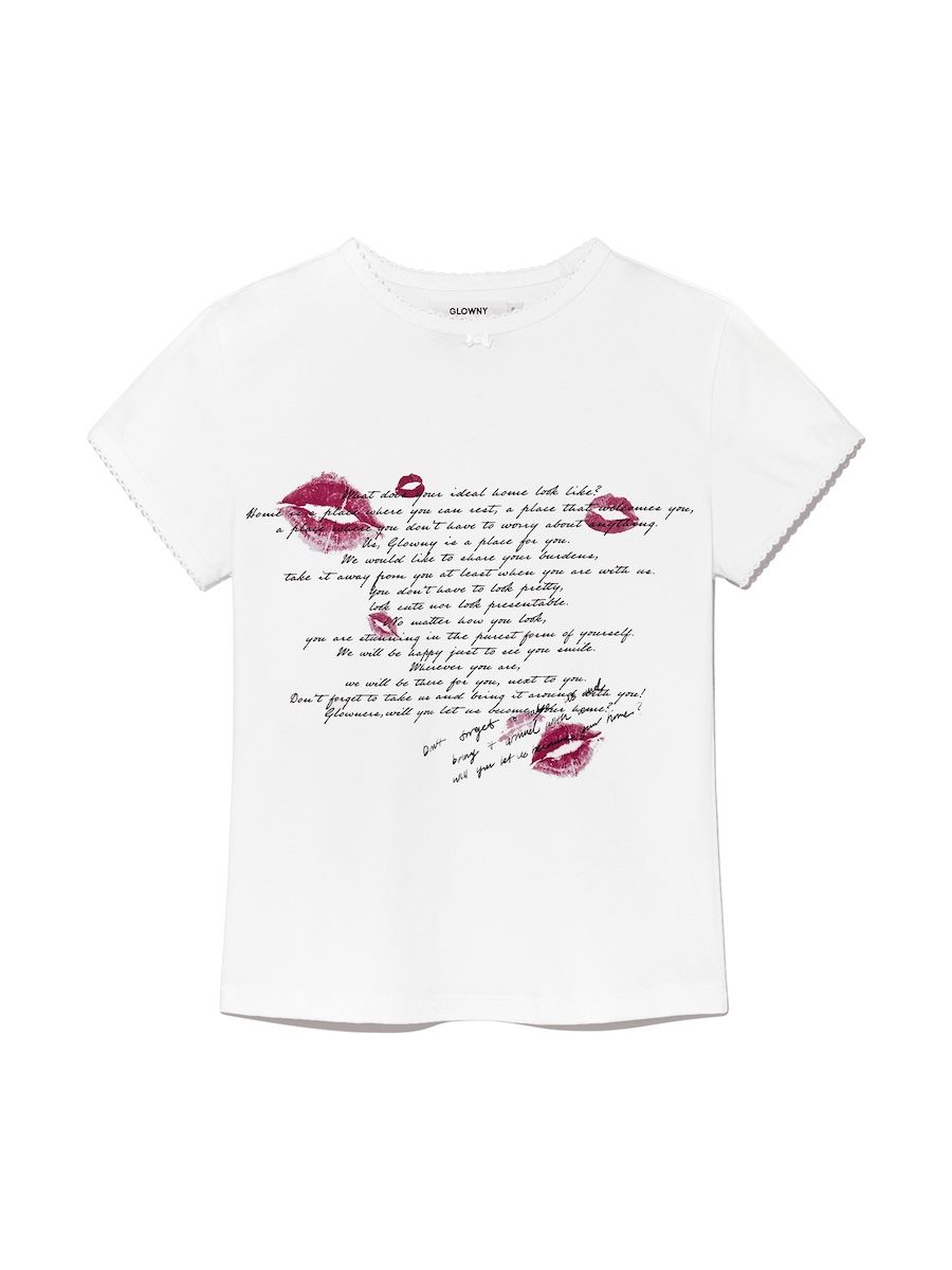 ランキング2025 | MUSINSA GLOWNY (WHITE) TEE NECK CREW U KISSING トップス