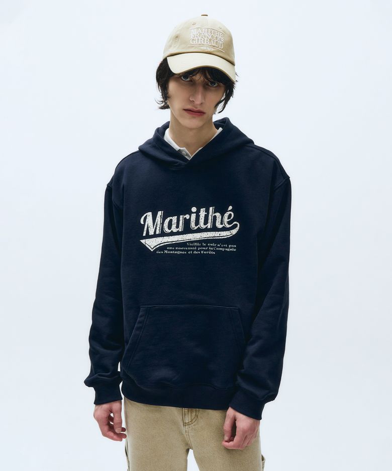 VINTAGE BASEBALL HOODIE navy