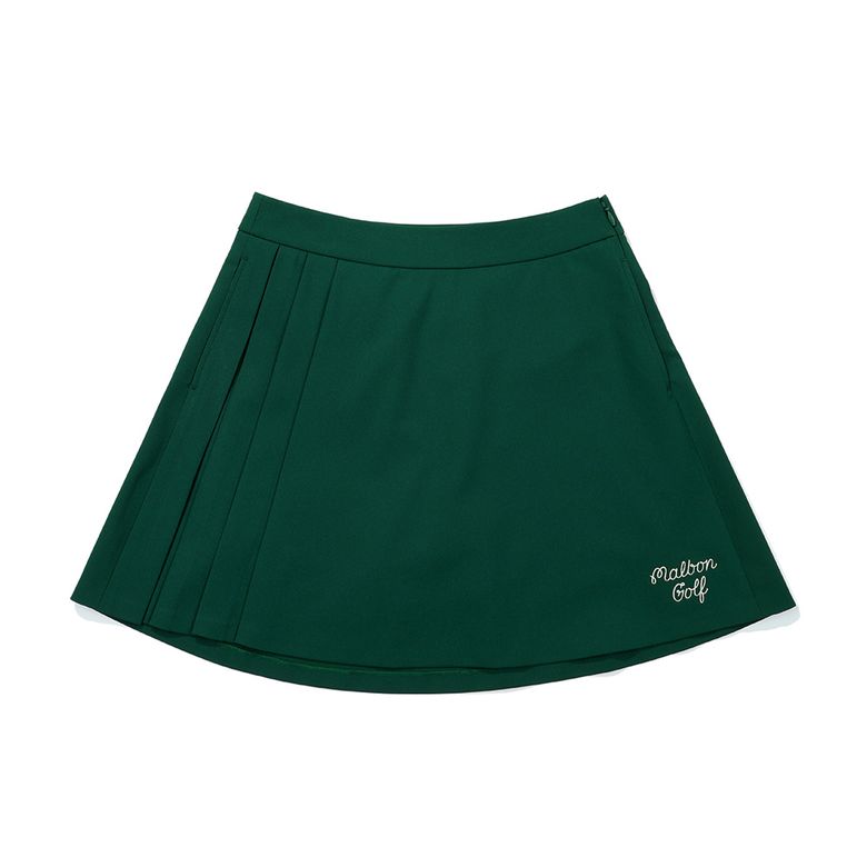 부분플리츠 레터링 스커트 GREEN (WOMAN)