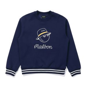 트레블 스크립트 라운드 맨투맨 NAVY (WOMAN)