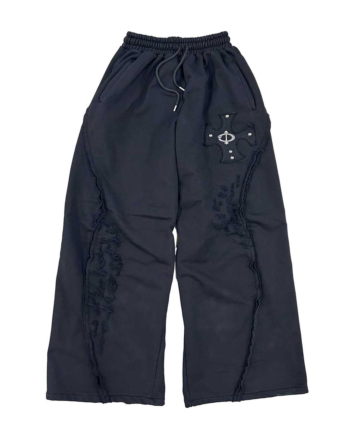 스쿠읏 핸드미다운즈(SKOOT HANDMEDOWNS) Shredded Black Sweatpants