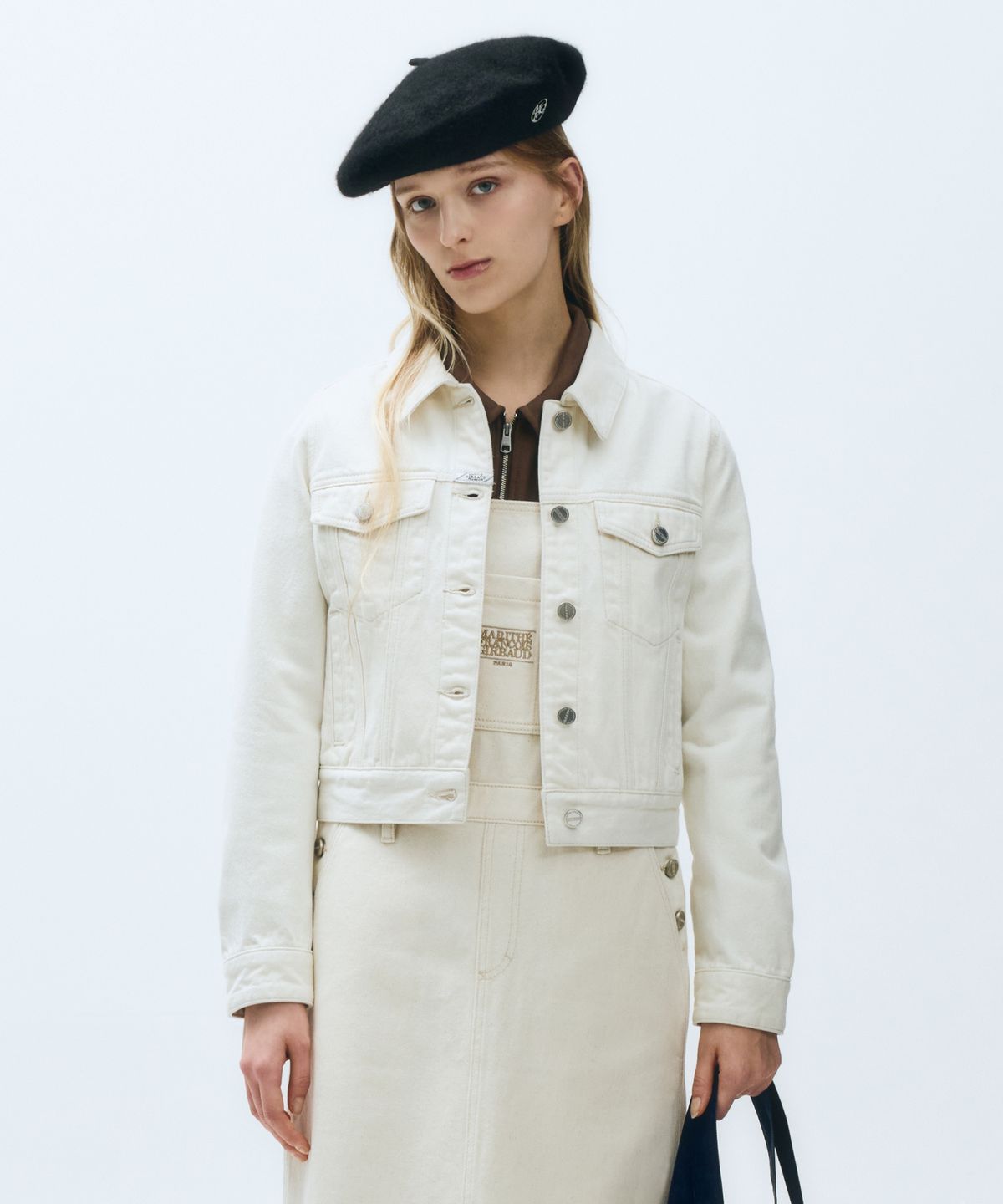 마리떼 프랑소와 저버(MARITHÉ + FRANҪOIS GIRBAUD) W DENIM TRUCKER JACKET ecru