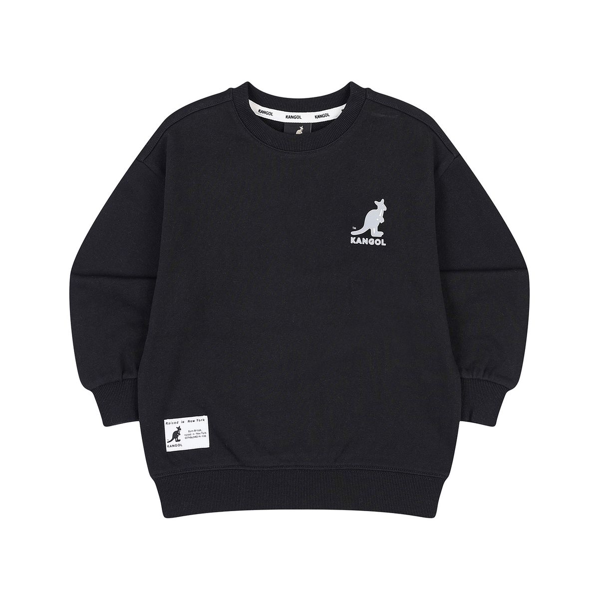 캉골키즈(KANGOL KIDS) 백 레터링 그래픽 포인트 스웻셔츠 RA 0205 블랙