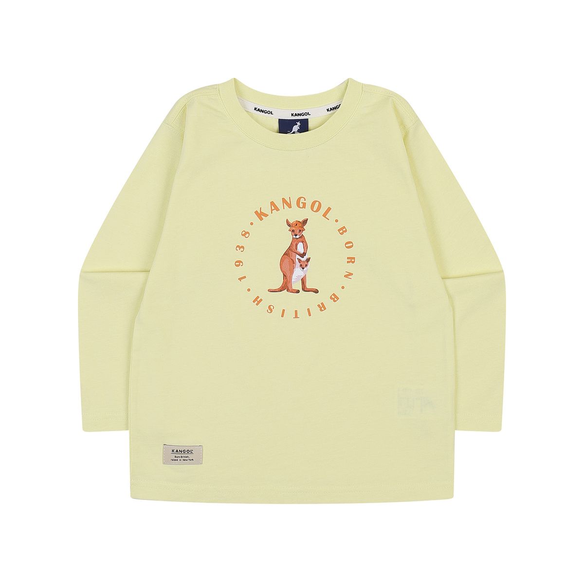 캉골키즈(KANGOL KIDS) 뉴 캥거루 그래픽 롱슬리브 티셔츠 RA 0108 옐로우