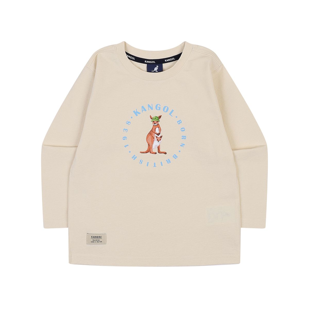 캉골키즈(KANGOL KIDS) 뉴 캥거루 그래픽 롱슬리브 티셔츠 RA 0108 아이보리