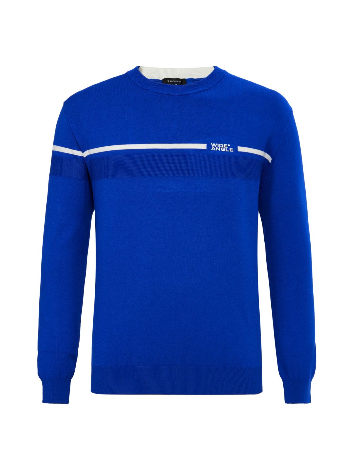 와이드앵글(WIDEANGLE) TO 배색라인 라운드넥 스웨터 M_Royal Blue